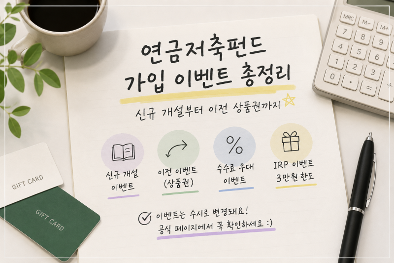 연금저축펀드 가입 이벤트 비교 | 신규 개설부터 타사 이전 혜택까지 정리