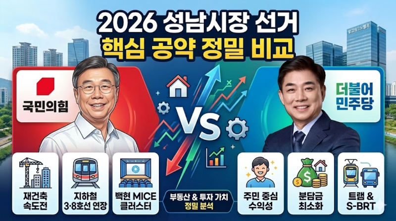 2026 성남시장 선거 신상진 김병욱 핵심 공약 및 부동산 전망