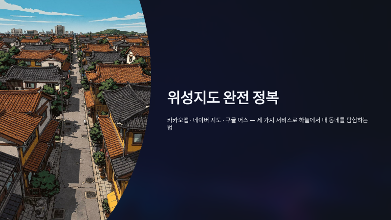 위성지도 스카이뷰 보는법 3사 지도 비교