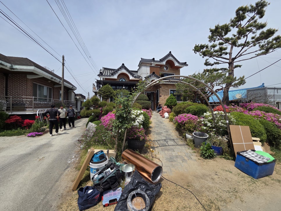 충남 아산휀스 배방 전원주택 리모델링 현장 합성목재 펜스 시공 설치