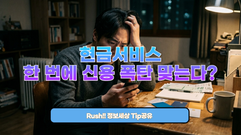 단기카드대출(현금서비스) 신용점수 얼마나 떨어질까? 2026년 무직자·저신용자 대안 대출 완....