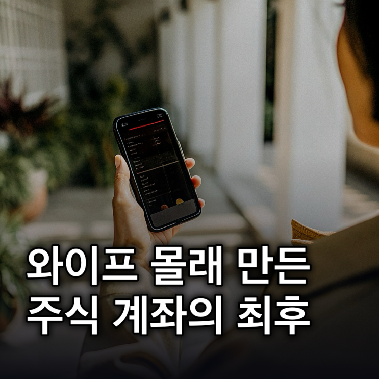  와이프 몰래 만든 주식계좌 최후