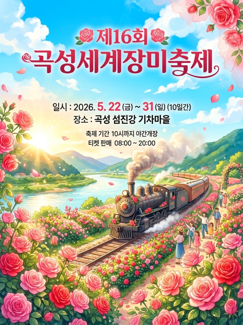 곡성 장미축제, 일정, 입장료, 주차, 방문팁