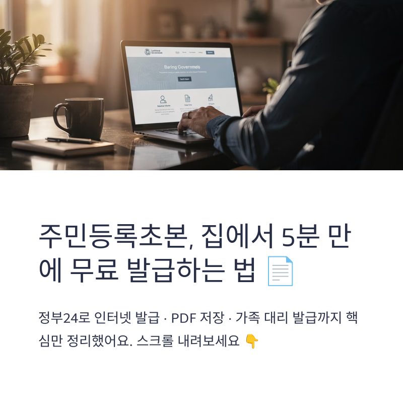 주민등록초본 인터넷발급 하는법 PDF 저장 가족 대리 발급