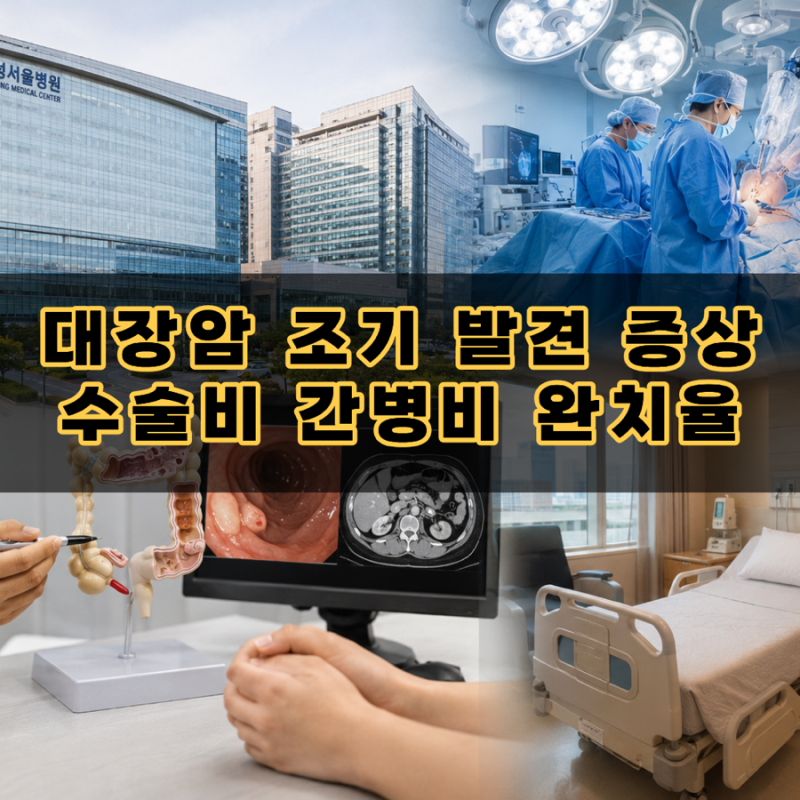 대장암 조기 발견 증상부터 삼성서울병원 수술 기준 및 수술비 간병비 완치율 총정리