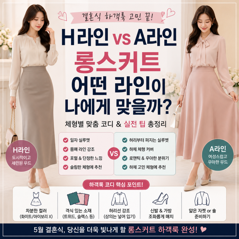 롱스커트 하객룩 H·A라인 비교, 내 체형에 맞는 실패 없는 코디법
