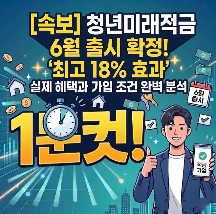  [속보] 청년미래적금 6월 출시 [확정]! '최고 18% 효과' 실제 혜택과 가입 조건 완벽 분석