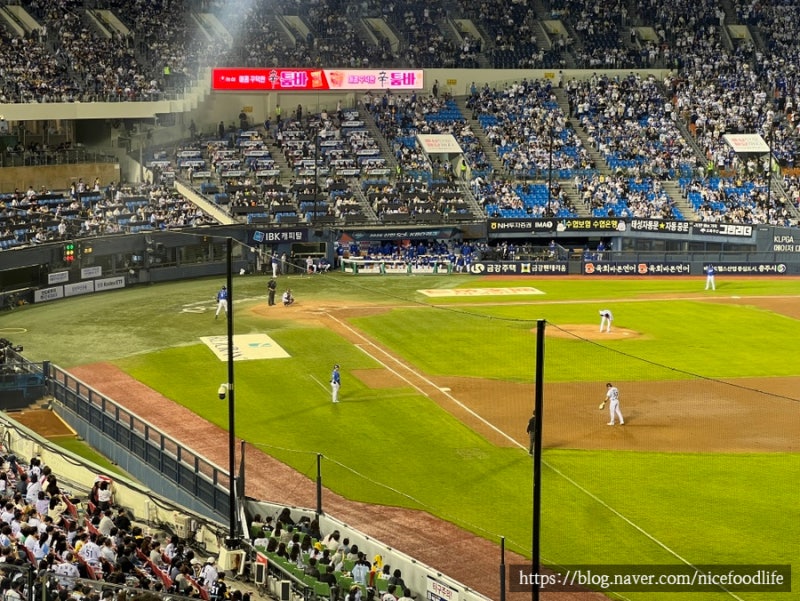 잠실야구장 1루 네이비석 301구역 4열 시야 후기｜77·78·79번 좌석 (LG vs 삼성 직관)
