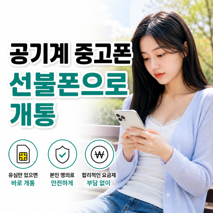 공기계 중고폰 개통 선불폰으로 당일 진행까지