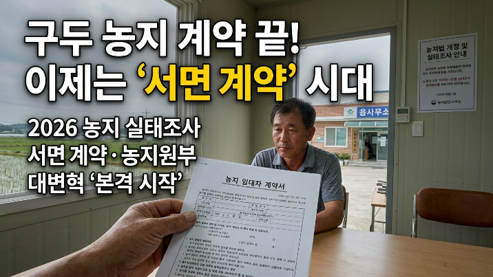  2026 농지 임대차 계약서 작성방법 총정리“구두 계약 끝난다”… 농지법 대응 실전 가이드