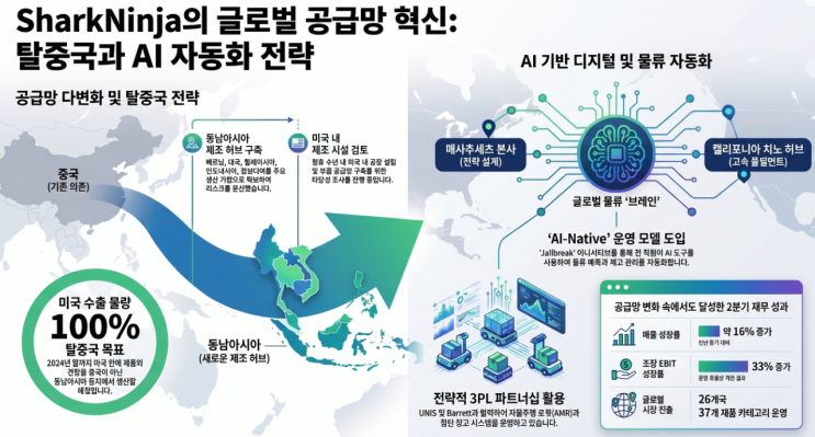  물류 시스템 자동화, SharkNinja의 공급망 다변화와 AI 혁신 전략