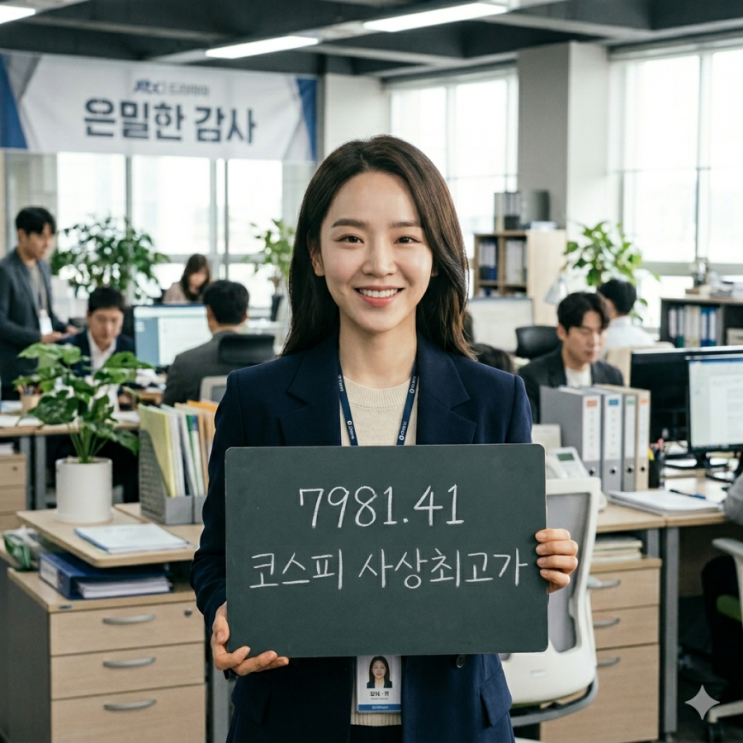  코스피가 사상 최고 종가, 7981.41에 마감. 8,000 임박