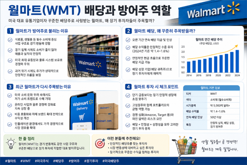 미국 배당주 끝판왕이라는 월마트(WMT)… 지금 다시 주목받는 이유