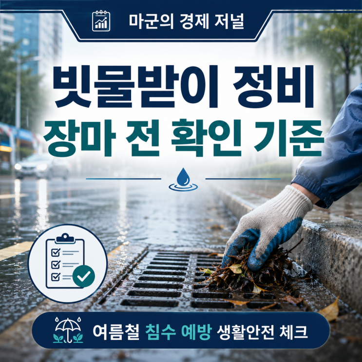  빗물받이 정비 장마 전 확인 기준