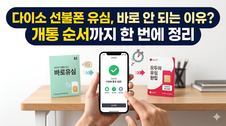  다이소 선불폰 유심, 바로 안 되는 이유? 개통 순서까지 한 번에 정리
