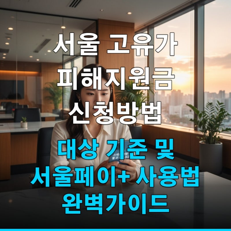 서울 고유가 피해지원금 신청방법 대상 기준 및 서울페이+ 사용법 완벽가이드