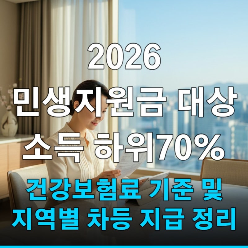 2026 민생지원금 대상 소득 하위 70% 건강보험료 기준 및 지역별 차등 지급 정리