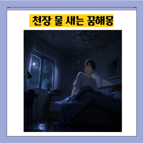 천장 물 새는 꿈해몽, 재물운이 새고 있다는 신호일까?