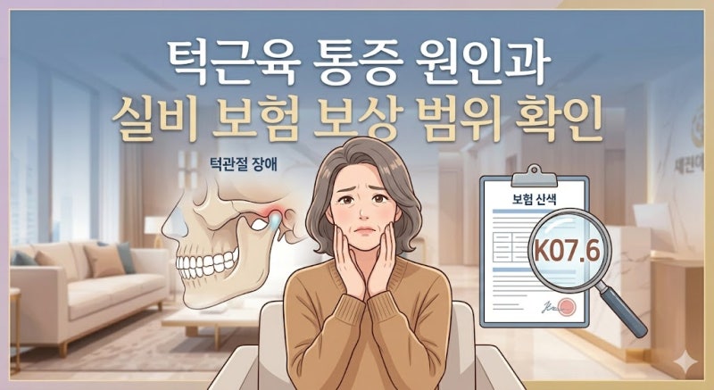 턱근육 통증 원인과 증상 완화 치료법 실비 보험 적용 여부