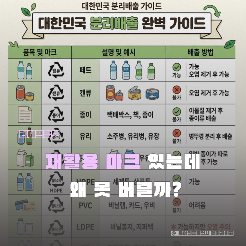 재활용 마크 있는데 왜 일반쓰레기일까?다들 헷갈리는 분리수거
