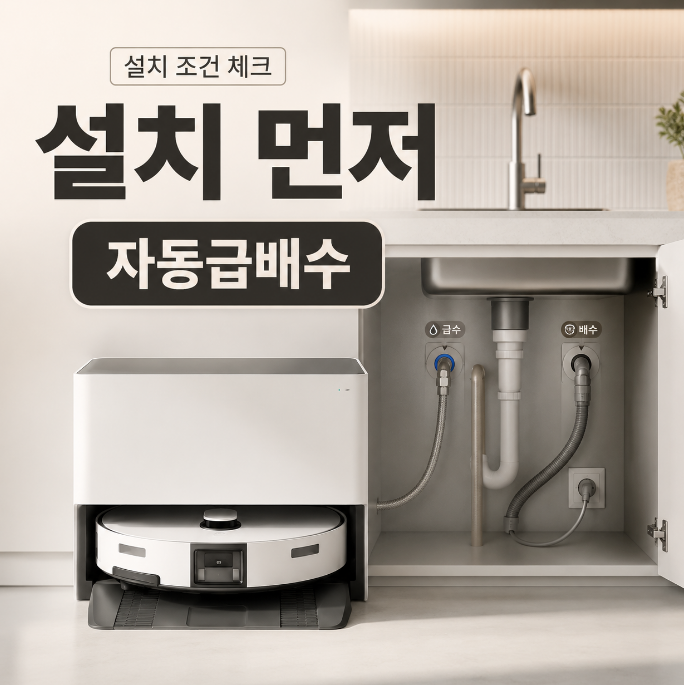 VR90F01SAG 자동급배수 설치 조건 정리 로봇청소기 결제 전 이것부터 보세요