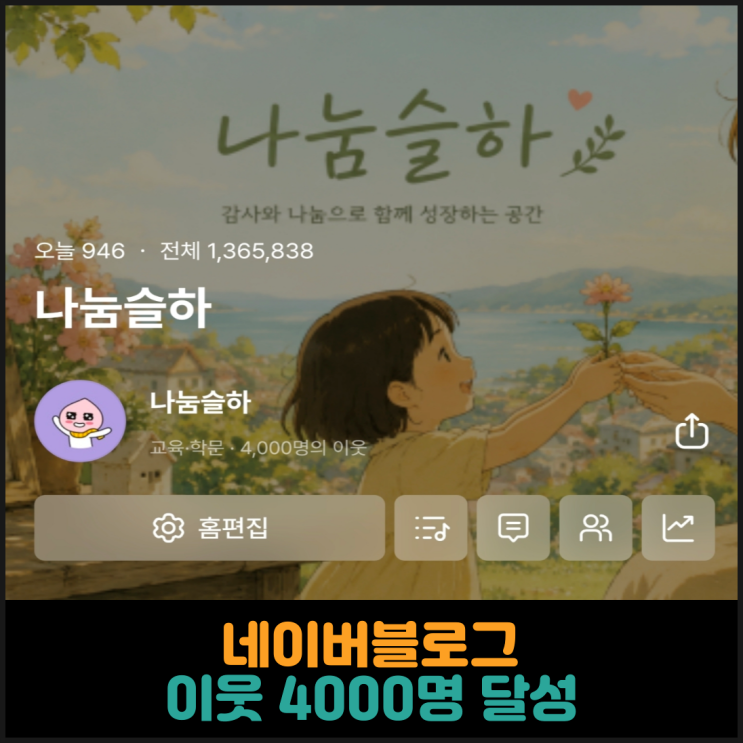  네이버 블로그 이웃 4000명 달성