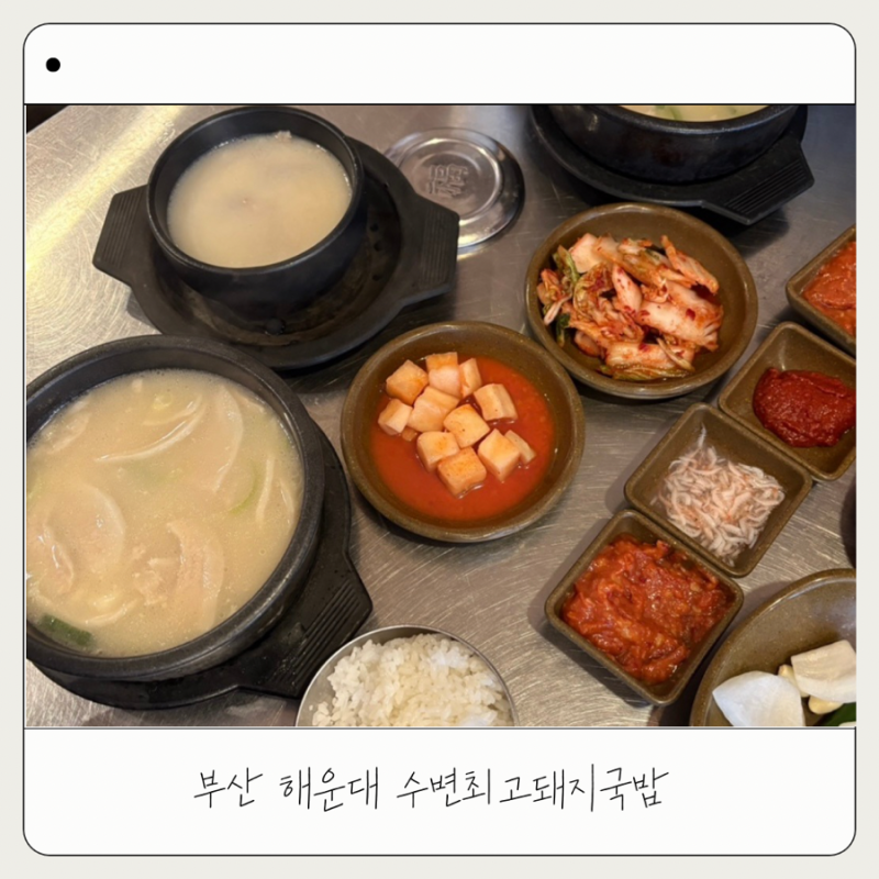 [수변최고돼지국밥] 아기랑 부산 해운대 밥집 항정살 국밥 후기