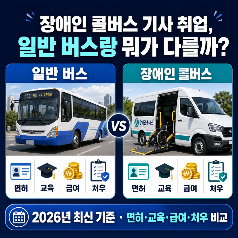 장애인 콜버스 기사 취업, 일반 버스기사와 뭐가 다를까 (2026년 총정리)