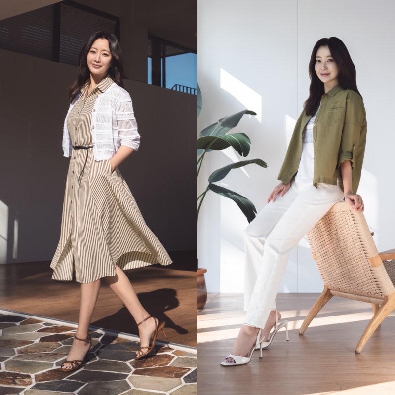 프렐린 김희선 40대 오피스룩 여자 여름 코디 블라우스 원피스 패션