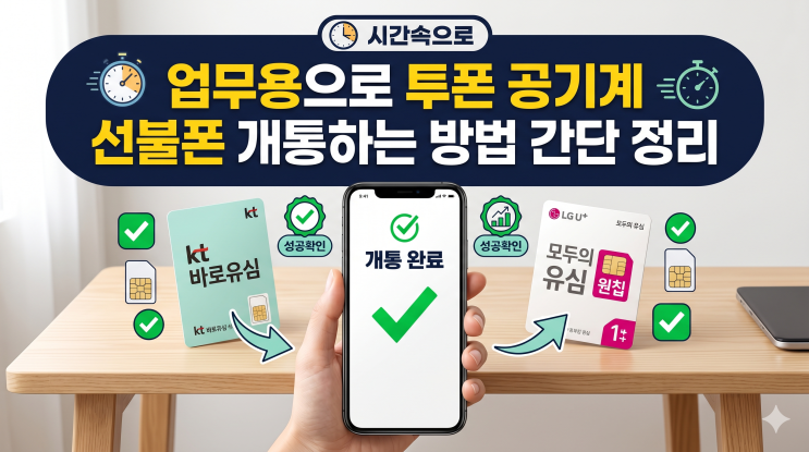 업무용으로 투폰 공기계 선불폰 개통하는 방법 간단 정리
