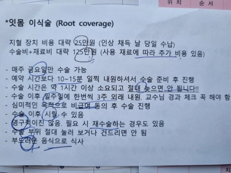 잇몸이식수술 후기 (1) - 잇몸 퇴축 진단, 치과병원, 치주과 교수님 추천, 가격, 수술 과정, 수....