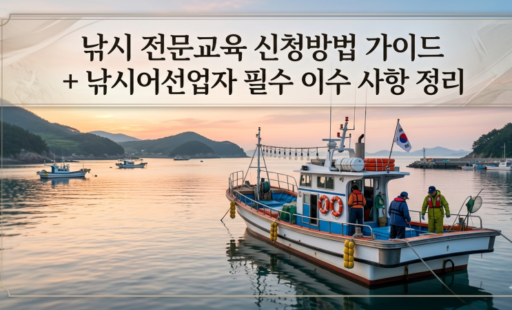  낚시 전문교육 신청방법 가이드  낚시어선업자 필수 이수 사항