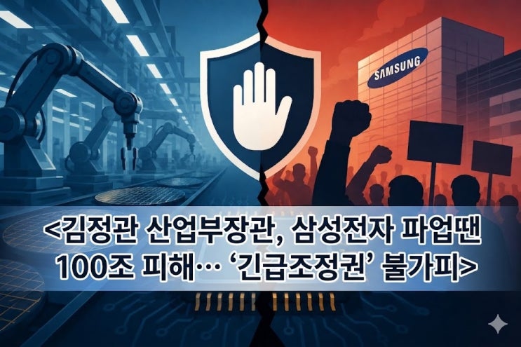 <b>김정관 산업부장관</b>, 삼성전자 파업땐 100조 피해... 