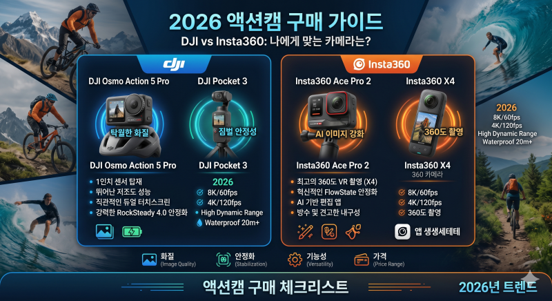 2026년 액션캠 구매를 고민하고 있으신가요? 정리해드립니다!