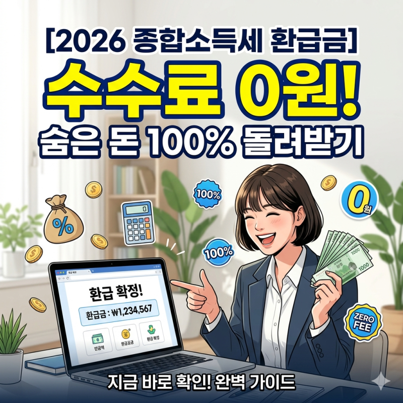 2026년 종합소득세 환급금 조회, 수수료 0원으로 숨은 돈 100% 돌려받는 완벽 가이드