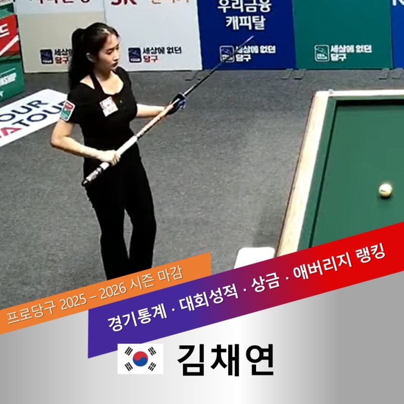 김채연 나이 프로필 LPBA 당구 상금 랭킹 순위, 성적 총정리 2025-26시즌