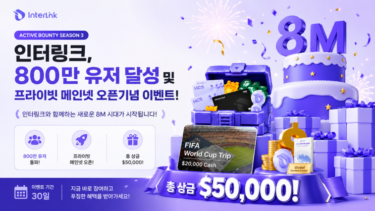  인터링크 800만 유저 달성 및 프라이빗 메인넷 오픈 기념 이벤트! 어떻게 참여하나?