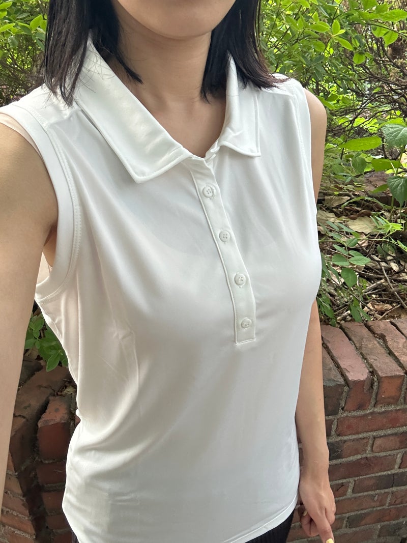 자외선 차단되는 버블라임 카라나시 민소매 골프티셔츠