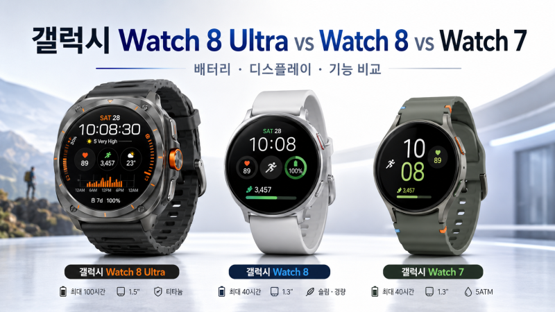 갤럭시 워치8 울트라 vs 워치8 vs 워치7 비교, 워치7 유저는 갈아탈까 말까?