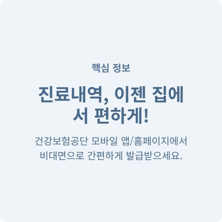  국민건강보험공단 진료내역 집에서 간편하게 발급