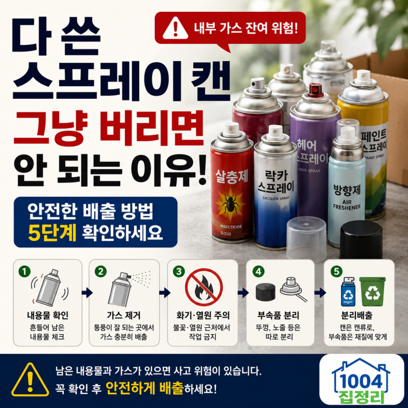 다 쓴 스프레이 캔 그냥 버리면 안 되는 이유와 안전한 배출 방법