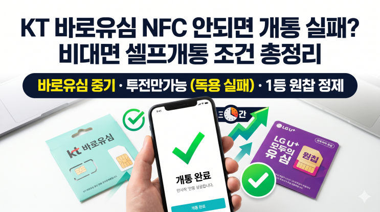  KT 바로유심 NFC 안되면 개통 실패? 비대면 셀프개통 조건 총정리
