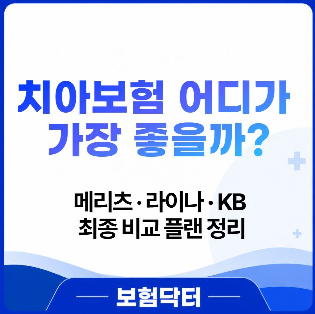 메리츠 라이나 kb 치아보험 최종 비교 플랜 추천