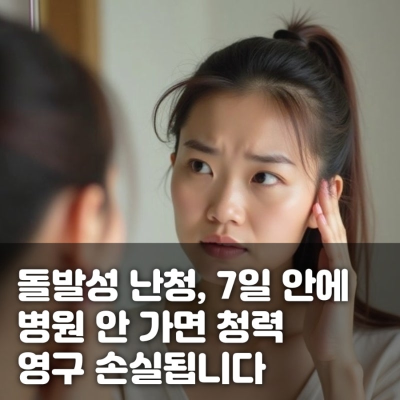 돌발성 난청, 7일 안에 병원 안 가면 청력 영구 손실됩니다