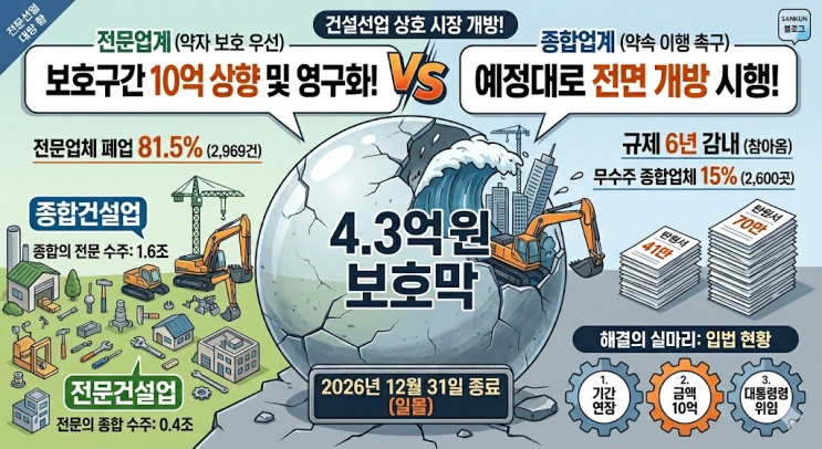  건설업 상호시장 개방 D-7개월, 생존을 건 '거대 고래'와 '작은 물고기'의 전쟁