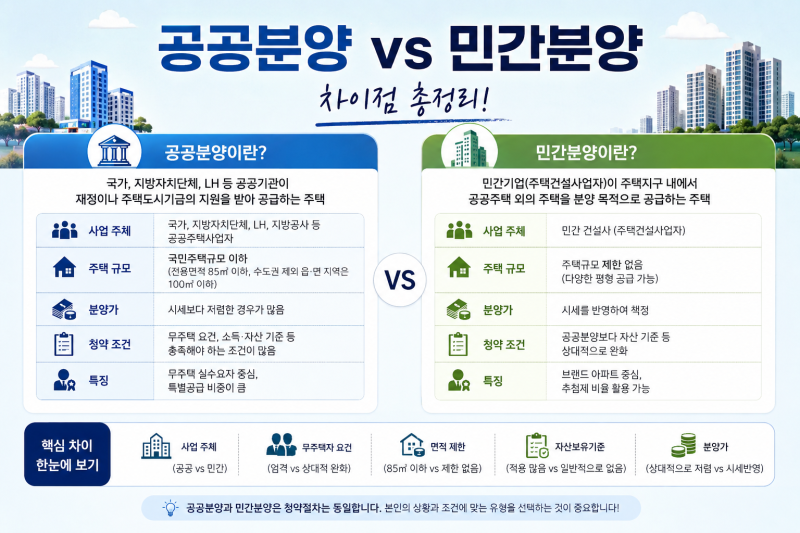 001. 공공분양과 민간분양의 차이점