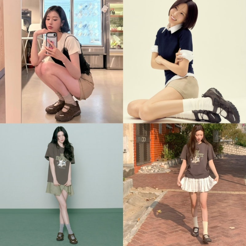 휠라 에샤페 벨크로 메리제인 운동화 장다아, 김나영, 한소희, 차정원 패션 여자 여름 신발