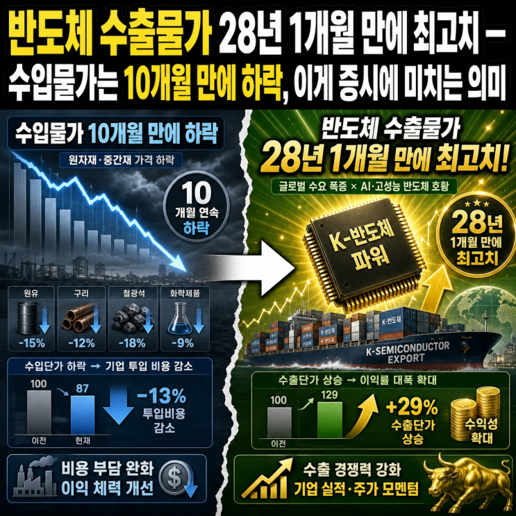 반도체 <b>수출물가</b> 28년 1개월 만에 <b>최고</b>치, 증시에 어떤 의미일까