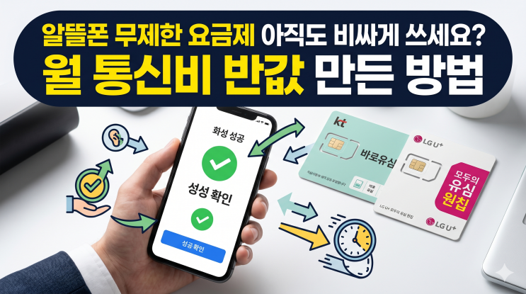  알뜰폰 무제한 요금제 아직도 비싸게 쓰세요? 월 통신비 반값 만든 방법