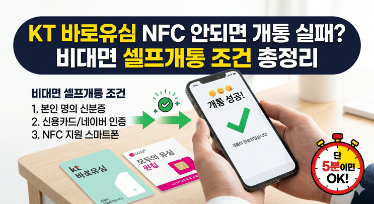  KT 바로유심 NFC 안되면 개통 막히는 이유? 직접 해보니 의외로 여기서 걸렸다